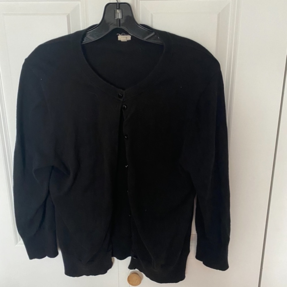J. Crew Mercantile Cardigan Black Button Up Size Large.